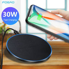 30W Qi Wireless Charger For iPhone 12 Mini 11 Pro XS Max XR 8 Plus Type C Induction QC 3.0 Fast Charging Pad For Samsung S21 20 2024 - buy cheap