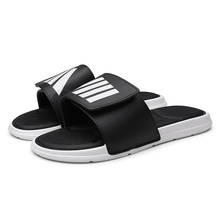 Zapatillas de goma EVA para hombre y mujer, chanclas suaves a rayas, sandalias informales de verano 2024 - compra barato