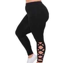 New High Quality Women's Large Size Elastic Leggings Black Pencil Pants High Stretch Imitation Jeans Trouser Design Strap 2024 - buy cheap