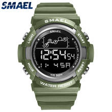 SMAEL-reloj deportivo Digital para hombre, cronógrafo con alarma LED, pulsera verde militar, resistente al agua, 1426 2024 - compra barato