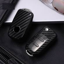 Carbon fiber grain car key cover case shell fob for VW Golf Bora Jetta POLO GOLF Passat For Skoda Octavia A5 Fabia car styling 2024 - buy cheap