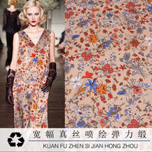 Customized 19MM Digital Printing Heavy Silk Stretch Satin Fabric Silkworm Pajamas Cheongsam Cloth 2024 - buy cheap