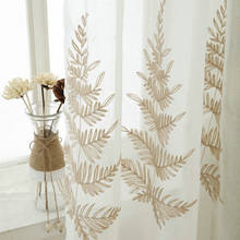Pine Tree Embroidery Floral Modern Curtains Drape Panel Sheer Tulle For Living Room Door Kitchen Bedroom for kids rideau 2024 - buy cheap