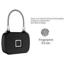 Hot Sale Mini Unlock Rechargeable Smart Lock Keyless Fingerprint Lock Anti-Theft Security Padlock Door Luggage Lock 2024 - buy cheap