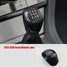 Pegatina negra de fibra de carbono para cabeza de engranaje de coche, accesorios de estilo Interior para Ford Focus 2012-2018, Kuga Escape Escopt Mondeo 2024 - compra barato