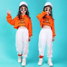 Kids Jazz Dance Clothing Girl Navel Hoodies Street Dance Outfit Hip Hop Pant Children Performance Costume Stage Dance Dress 3223 2024 - buy cheap