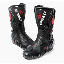 New fashion leather motorcycle boots Pro Biker SPEED Racing Boots Motocross Boots drop resistance 2024 - buy cheap