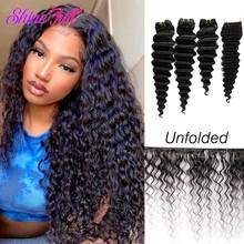 ShineFull Indian Deep Wave Hair With Closure Natural Color Remy Hair Bundles 4X4 Swiss Lace Closure Free Shipping Extensions 2024 - buy cheap