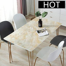 Rectangle marble pvc tablecloth Kitchen dining table decor Table protection customizable table cover Tasteless free shipping 2024 - buy cheap