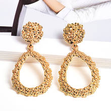 Wholesale Geometric Gold Metal Drop Earrings Fine Jewelry For Women High-Quality Fashion Pendientes Accessories 2024 - buy cheap