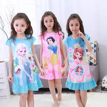 New Listing 2019 Children pajamas Summer Dresses Girls Baby Pajamas Cotton Princess girl Nightgown Home Cltohing Girl Sleepwear 2024 - купить недорого