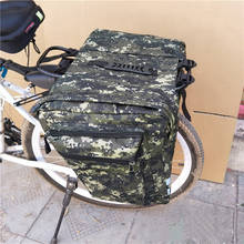 Mountain road bicicleta 2 in1 camo tronco sacos de ciclismo duplo lado traseiro rack cauda assento pannier pacote bagagem transportadora saco duplo 2024 - compre barato