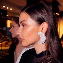 Fashion exquisite moon shaped earrings for women's new fashion Gold  Rhinestone Earrings party jewelry gifts 2024 - buy cheap