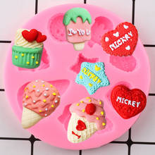 Ice Cream Cupcake Silicone Molds Heart Fondant Mold DIY Baby Birthday Cake Decorating Tools Candy Clay Chocolate Gumpaste Moulds 2024 - buy cheap