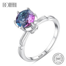 DOTEFFIL Genuine 925 Sterling Silver Rainbow Fire Mystic Topaz Solid Ring For Women Jewelry Gift Fine Jewelry Engagement Rings 2024 - buy cheap