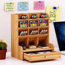 Office Desk Organizer Desktop Pen Pencil Holder Container Storage Box Portable with Drawer New Arrival 2024 - buy cheap