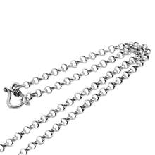 Genuinely Real S925 Silver Necklace For Women Men Man 3mm 4mm 5mm Rolo Chain Retro Simple Chain 18inch 20inchL 2024 - buy cheap