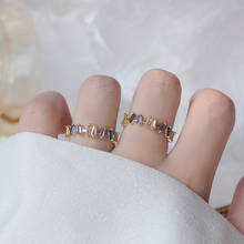 Delicate Jewelry 14K Gold Plated  Adjustable Crystal Rings for Women Multi-color Zircon Engagement Rings 2024 - buy cheap