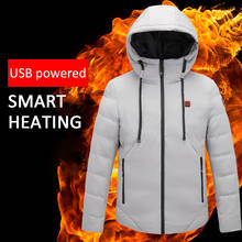 1 pcs New intelligent temperature control heating Ski suit USB charging electric Down Jackets 4 zone heating Waterproof 2024 - buy cheap