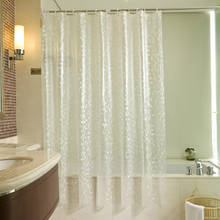 Cortinas de banheiro de pvc à prova d'água 3d, cortinas com ganchos, transparente, branca, luxo, para banheiro 2024 - compre barato