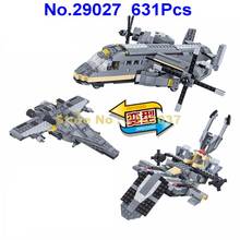 29027 631pcs Military Army Helicopter Osprey Transport Aircraft Fighter Plane Building Block Toy 2024 - buy cheap