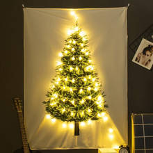 Tapiz sencillo con estampado de árbol de Navidad, Tapiz colgante para decoración de pared, Festival y habitación 2024 - compra barato