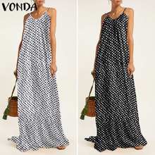 Long Maxi Dress VONDA Women Sexy Backless Sleeveless Party Dresses Casual Summer Sundress Bohemian Vestidos Plus Size Beach Robe 2024 - buy cheap