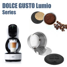 Stainless Steel Refillable Coffee Capsules Reusable Coffee Pod Filter with Brush Spoon for DOLCE GUSTO LUMIO EDG 2024 - buy cheap