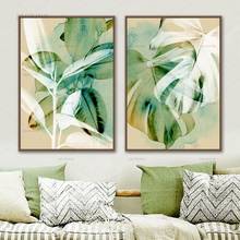 Monstera-impresión artística de hojas de árbol de goma para pared, lienzo de pintura nórdica, póster e impresiones de cuadros de pared para decoración de sala de estar 2024 - compra barato