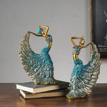 Vintage Classical Peacock Dancer Girl Resin Ornament For Home Decoration Accessories Wedding Decor figurine decorations for home 2024 - купить недорого
