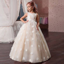 High Quality Elegant Girl Princess Dress Girl Dress Sleeveless Ball Gown Mesh Flower Girl Dress For Wedding Party Kids Clothes 2024 - buy cheap