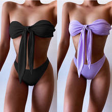 Conjunto de biquínis femininos de verão com cintura alta e 2 peças, roupa de banho sexy para mulheres, moda praia, conjunto de roupa íntima para natação, verão 2021 2024 - compre barato