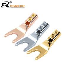 2PCS Gold-plated Copper Banana Plugs U/Y Type High quality Banana Connector Speaker Wire Connector With double Screw locks 2024 - buy cheap