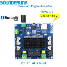Sounderlink XH-A105 Bluetooth 5.0 digital amplifier TDA7498 board 2x100W Stereo Audio AMP Module TF Card AUX car HiFi 2024 - buy cheap