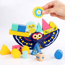 2021 New Owl Balance Blocks Toys For Children Thinking Development Montessori Educational Hand-eye Coordination Wood Toy Gifts 2024 - buy cheap