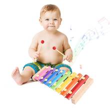 Игрушечный ксилофон, 8 нот, музыкальные креативные деревянные инструменты, детские музыкальные игрушки, развивающий Деревянный инструмент, игрушка в подарок 2024 - купить недорого