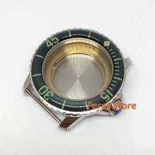 45mm CORGEUT Silver Steel Watch Case green Bezel Green luminous Fit ETA 2836,Miyota 8205/8215 Movement watch case 2024 - compre barato