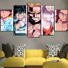 Impresiones de pintura Modular de My Hero Academia, imagen de lienzo, arte de pared, decoración para el hogar, póster de fondo de noche moderno de Anime japonés 2024 - compra barato