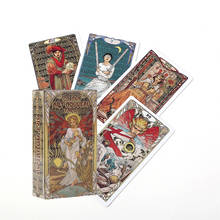 New Golden Art Nouveau Tarot  Cards and Guidbook  Deck Party Playing games Fate Divination Cards 2024 - купить недорого