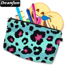 Deanfun-neceser con estampado de leopardo 3D azul para mujer, bolsa de maquillaje impermeable, barata, D51488 2024 - compra barato