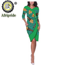 2020 African Ankara Print Dress for Women Short Sleeve Dashiki Dress Bazin Riche  Dress Bodycon Dress Casual Party S1825050 2024 - buy cheap