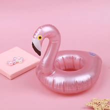 Мини надувной фламинго бассейн плавающие игрушки для напитков поплавок держатель чашки вечерние чные игрушки 2024 - купить недорого