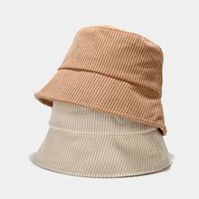 2022 Fall Winter Classic Corduroy Bucket Hat Outdoor Panama Harajuku Fishing Bucket Hats for Female Male Unisex  Casual Cap 2024 - buy cheap
