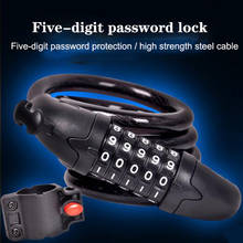 Bike password  Lock 5 Digit Code MTB wire Combination safe Bicycle Security Lock Steel Cable Spiral Bike safety Cycling Lock 2024 - buy cheap