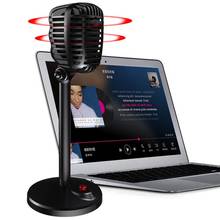 Универсальный настольный микрофон USB 3,5 мм в винтажном стиле, микрофон для встреч, офиса и игр 2024 - купить недорого