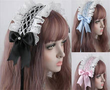Vintage Lolita Girl Headband Bowknot Headwear Cosplay Princess Hair band Hairpin Hair Accessories B1044 2024 - buy cheap