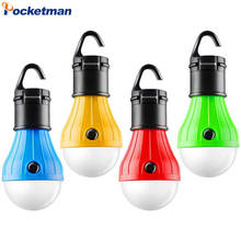 Светодиодный аварийный светильник для палатки, с крючком для подвешивания, 4 цвета, на 3 батарейках AAA, лампа-фонарь ночник 2024 - купить недорого