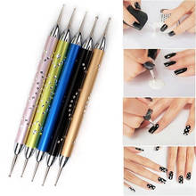 Dual-ended Nail Dotting Pen Crystal Beads Handle Rhinestone Studs Picker Wax Pencil Manicure Nail Art Tool 5Pcs/set 2024 - buy cheap