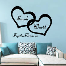 Personalized Vinyl Custom Name Wall Sticker Loving Heart Home Decorations Decal For Bedroom Decor Wallpaper Art Decals 2024 - buy cheap