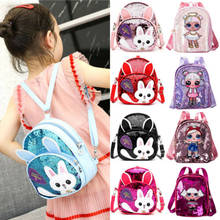 Mochila infantil com lantejoulas, acessórios para o bebê, mochila 3d de desenho animado, com brilhos, gatos e lantejoulas para crianças 2024 - compre barato